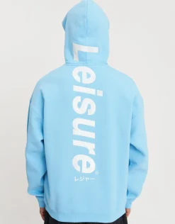Leisure Embroidered Oversized Hoodie in Solid Black