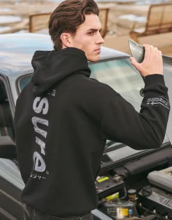 Leisure Embroidered Oversized Hoodie in Solid Black