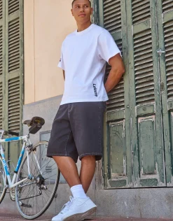 Leisure Embroidered Relaxed Fit T Shirt in Blanc
