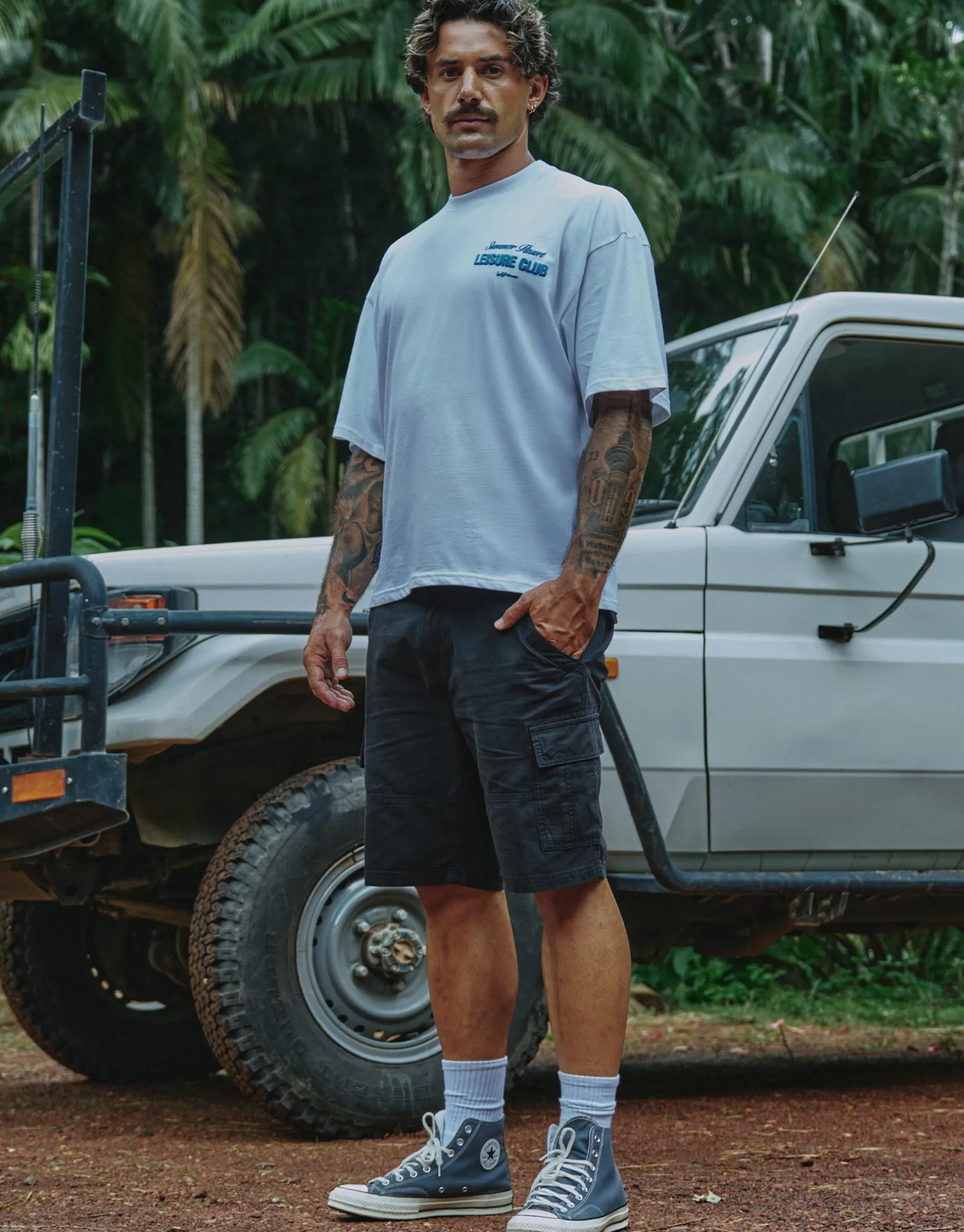 Leisure Summer Cropped Box Fit T Shirt in Bitter Brown