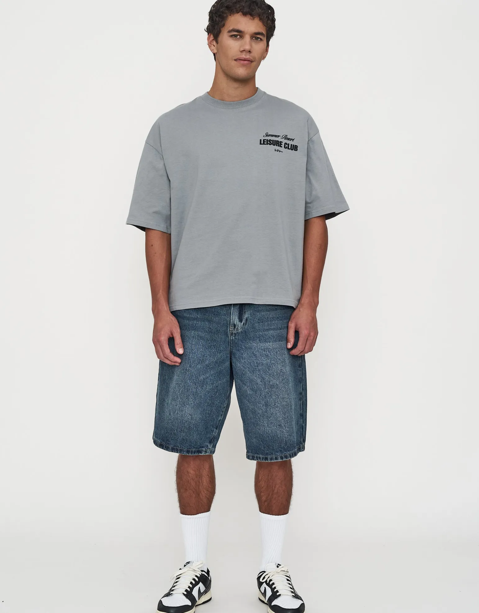 Leisure Summer Cropped Box Fit T Shirt in Blanc