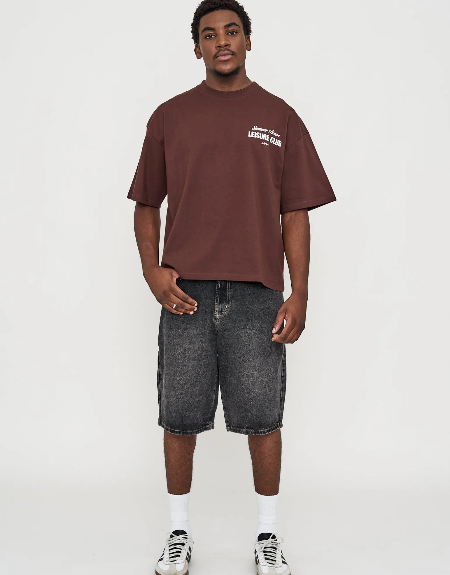 Leisure Summer Cropped Box Fit T Shirt in Blanc