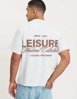 Leisure Weekend Collective Relaxed Fit T Shirt in Snow Marl