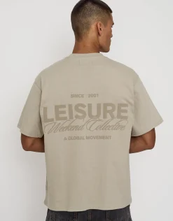 Leisure Weekend Collective Relaxed Fit T Shirt in Ecru