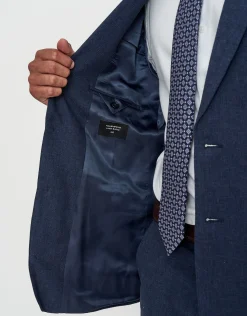 Linen Blend Slim Fit Suit Jacket in Oat