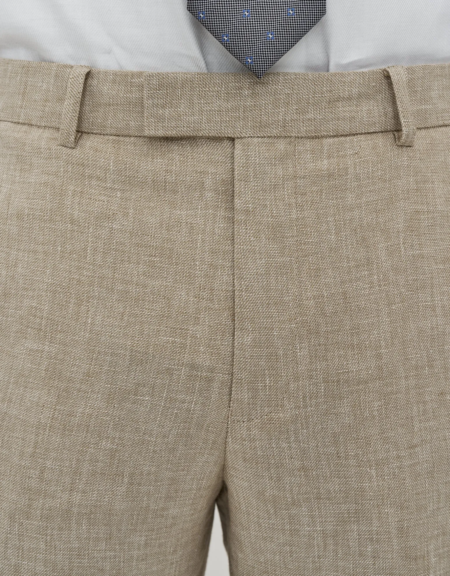 Linen Blend Slim Fit Suit Pants in Navy