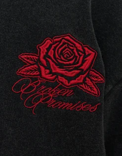 Los Angeles Rose Oversized Hoodie in Washed Black