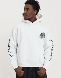 Los Angeles Rose Oversized Hoodie in Washed Black