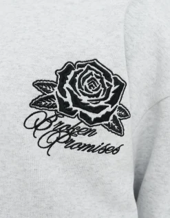 Los Angeles Rose Oversized Hoodie in Washed Black
