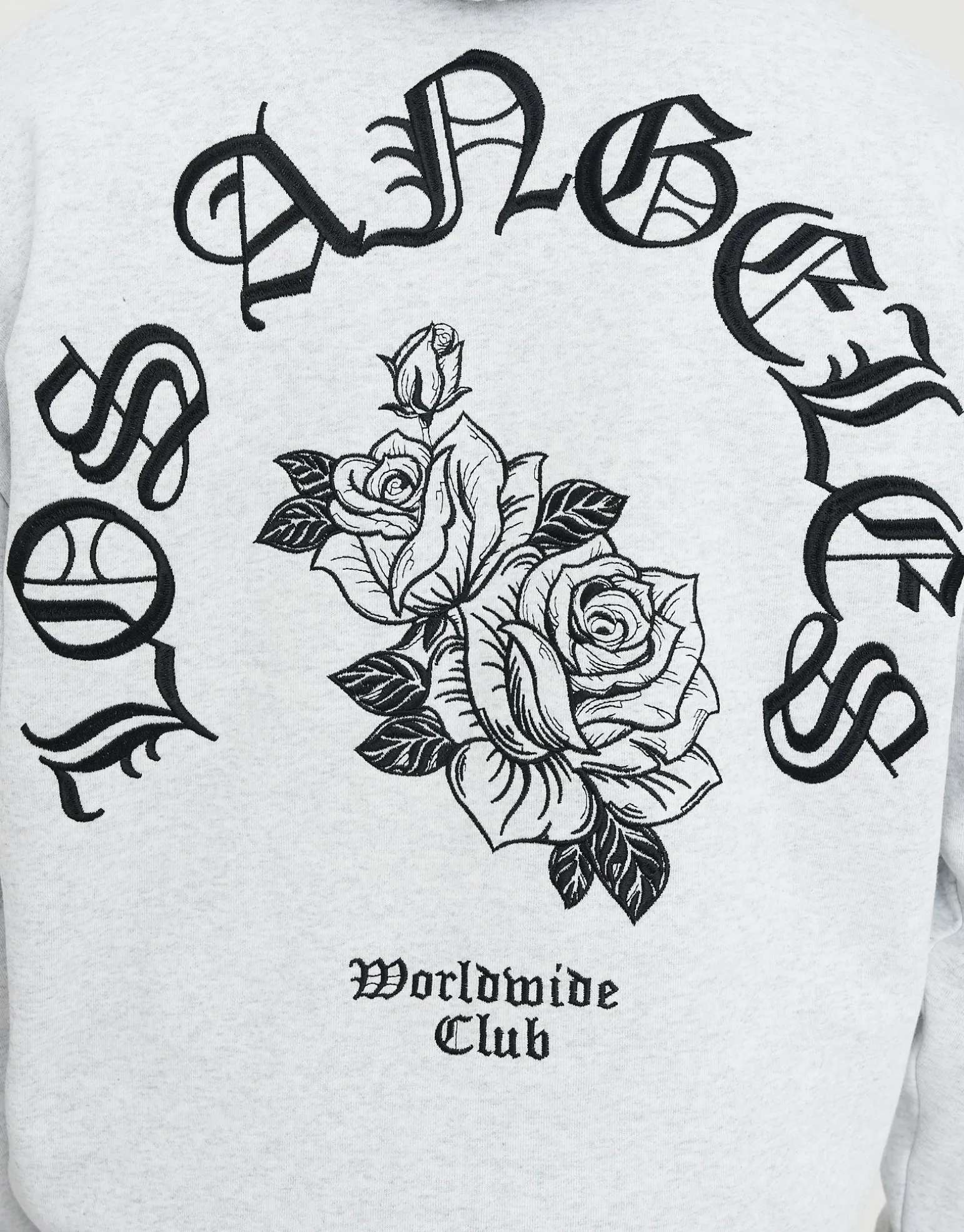 Los Angeles Rose Oversized Hoodie in Washed Black