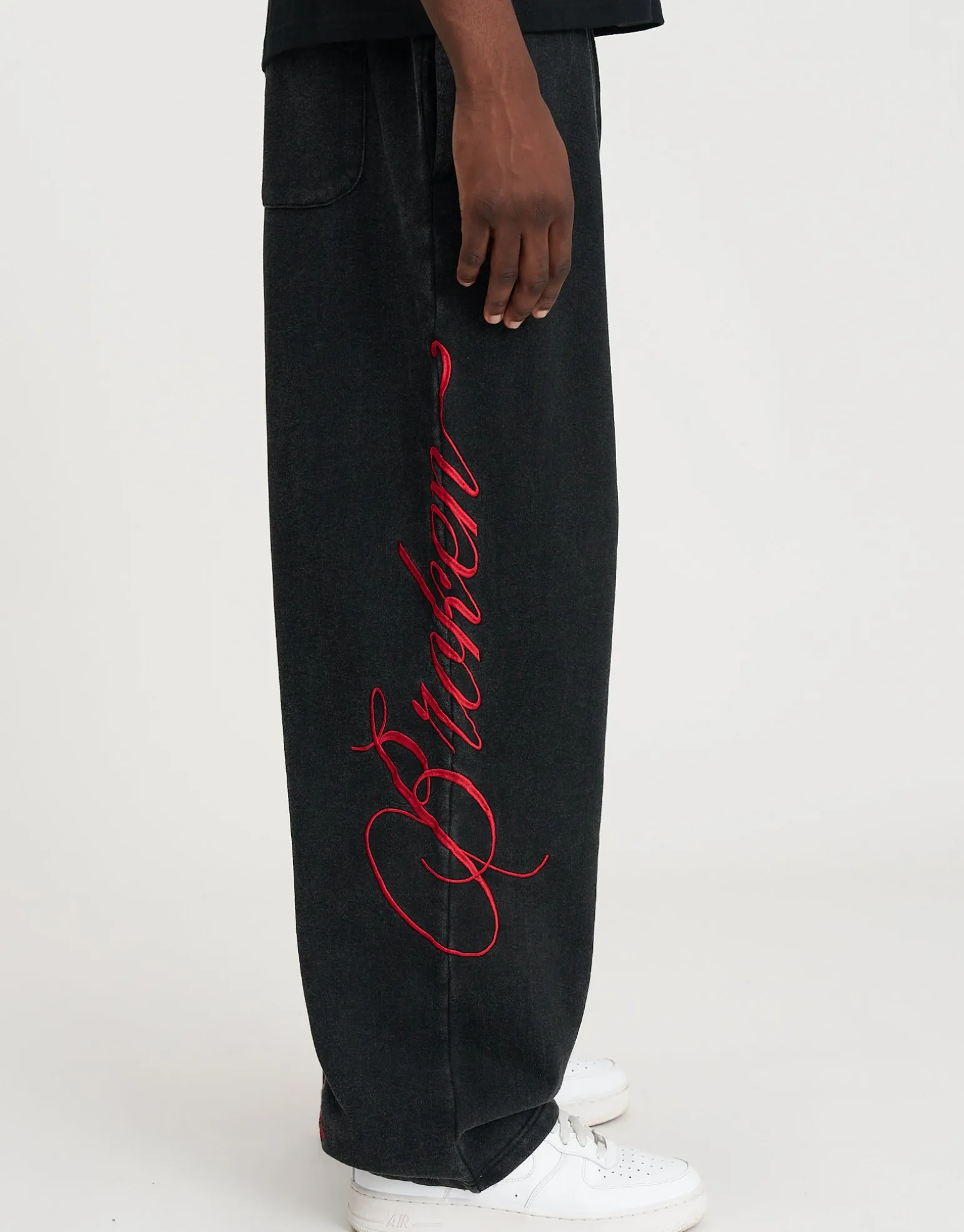 Los Angeles Rose Wide Leg Track Pants in Snow Marle
