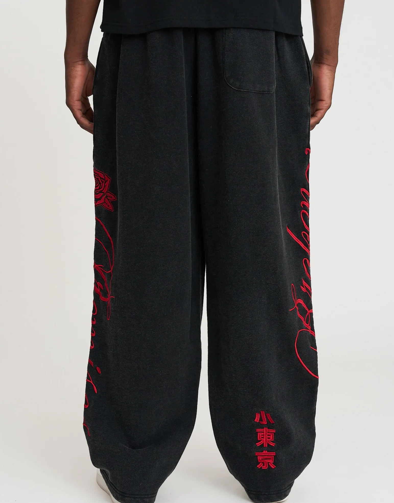 Los Angeles Rose Wide Leg Track Pants in Snow Marle