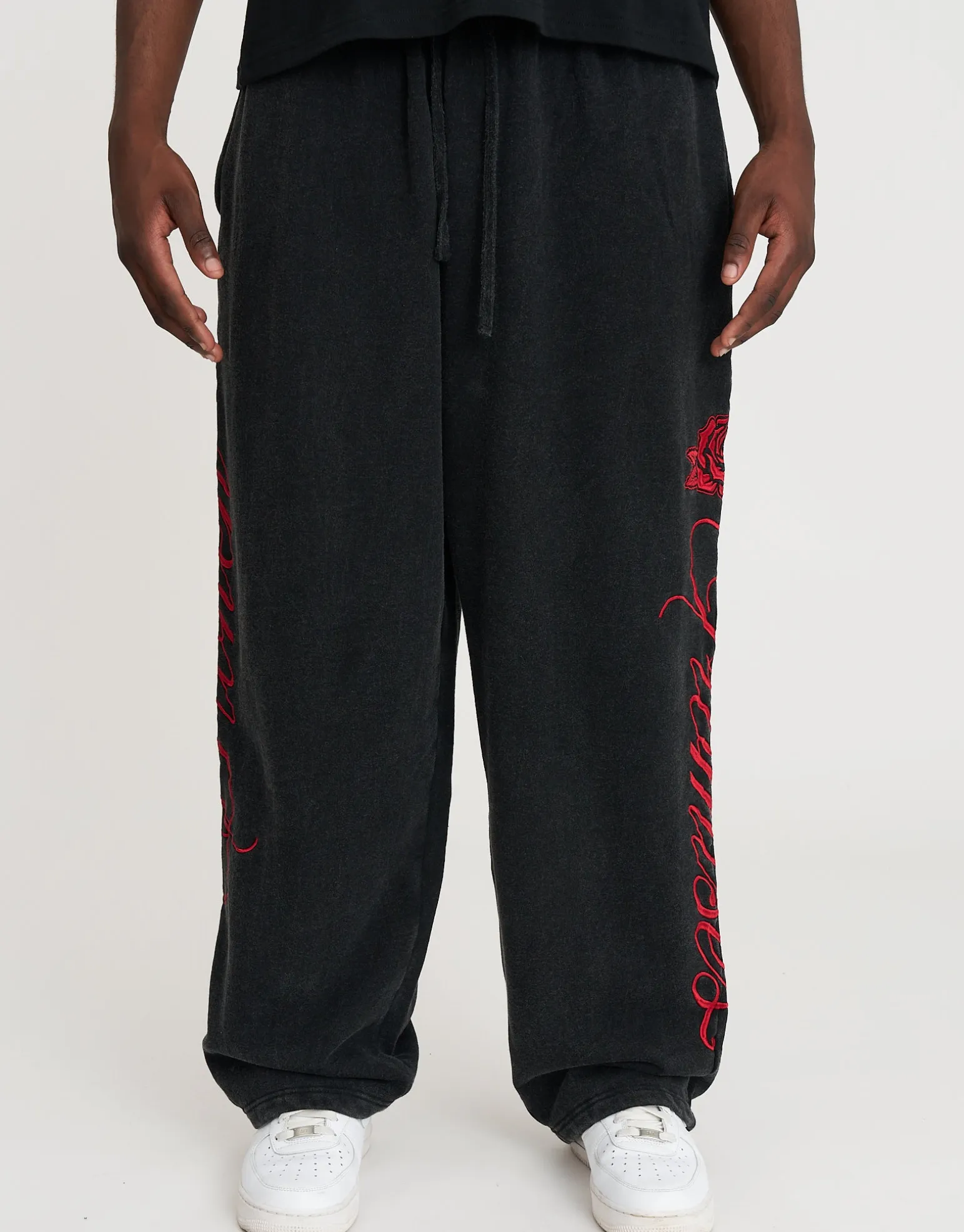 Los Angeles Rose Wide Leg Track Pants in Snow Marle