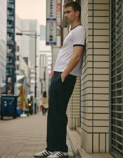 Madison Barrel Fit Pleated Pants in Bone