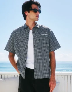 Madison Check Short Sleeve Shirt in Brown