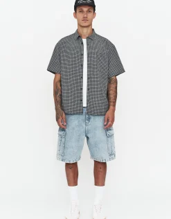 Madison Check Short Sleeve Shirt in Black