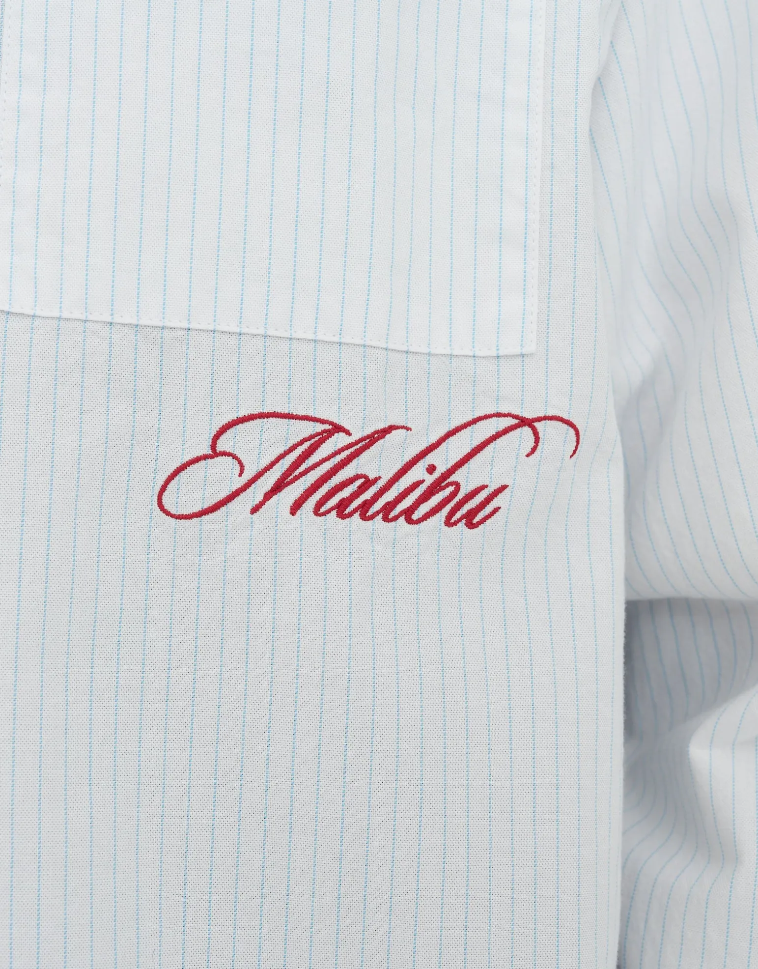 Malibu Striped Oxford Long Sleeve Shirt in Blue/white