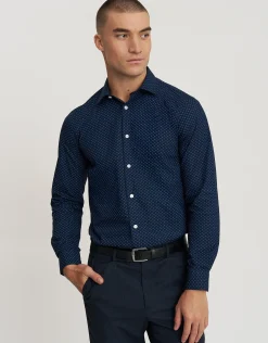 Malo Long Sleeve Dress Shirt in Navy