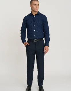Malo Long Sleeve Dress Shirt in Navy