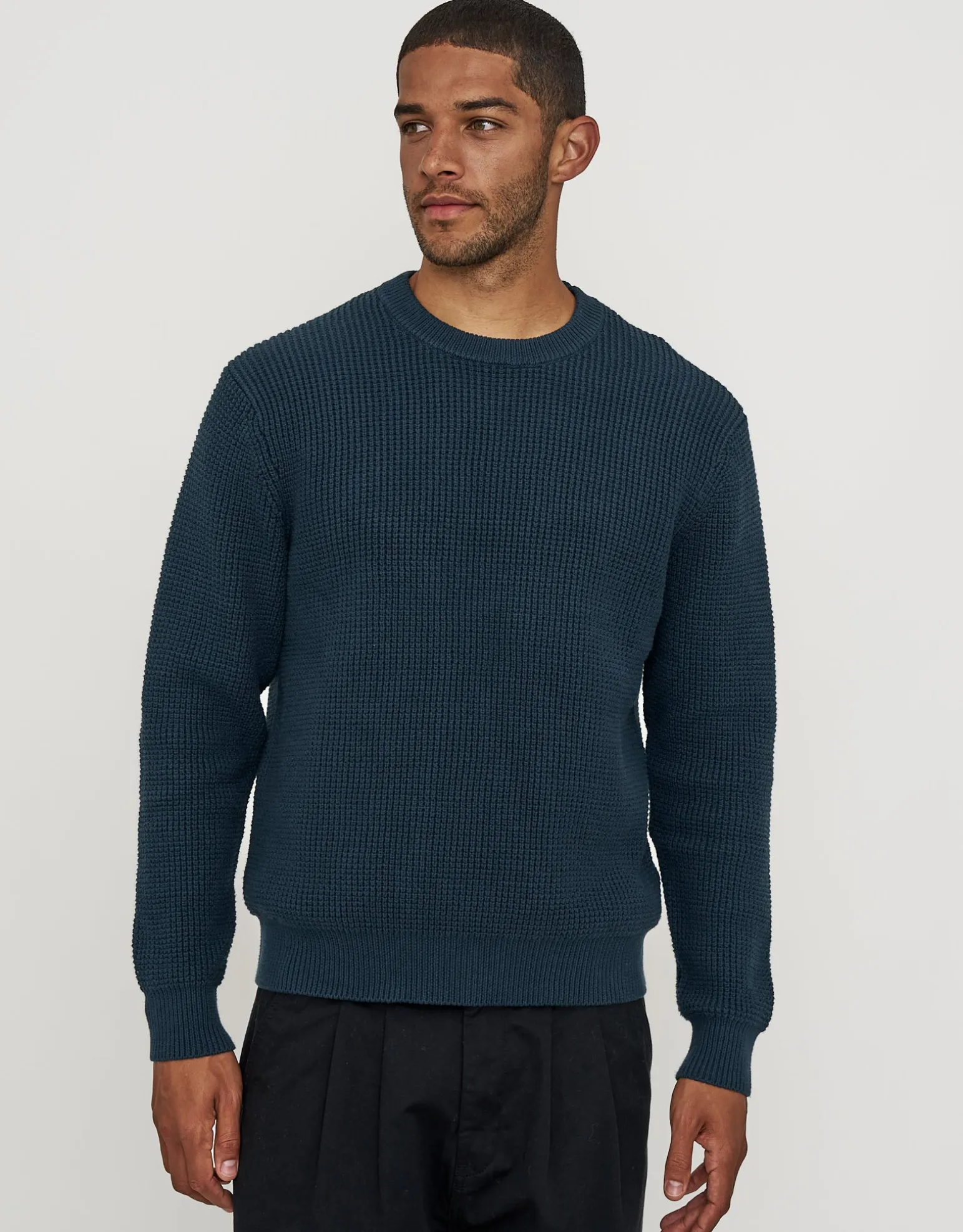 Melange Crew Neck Knit in Khaki