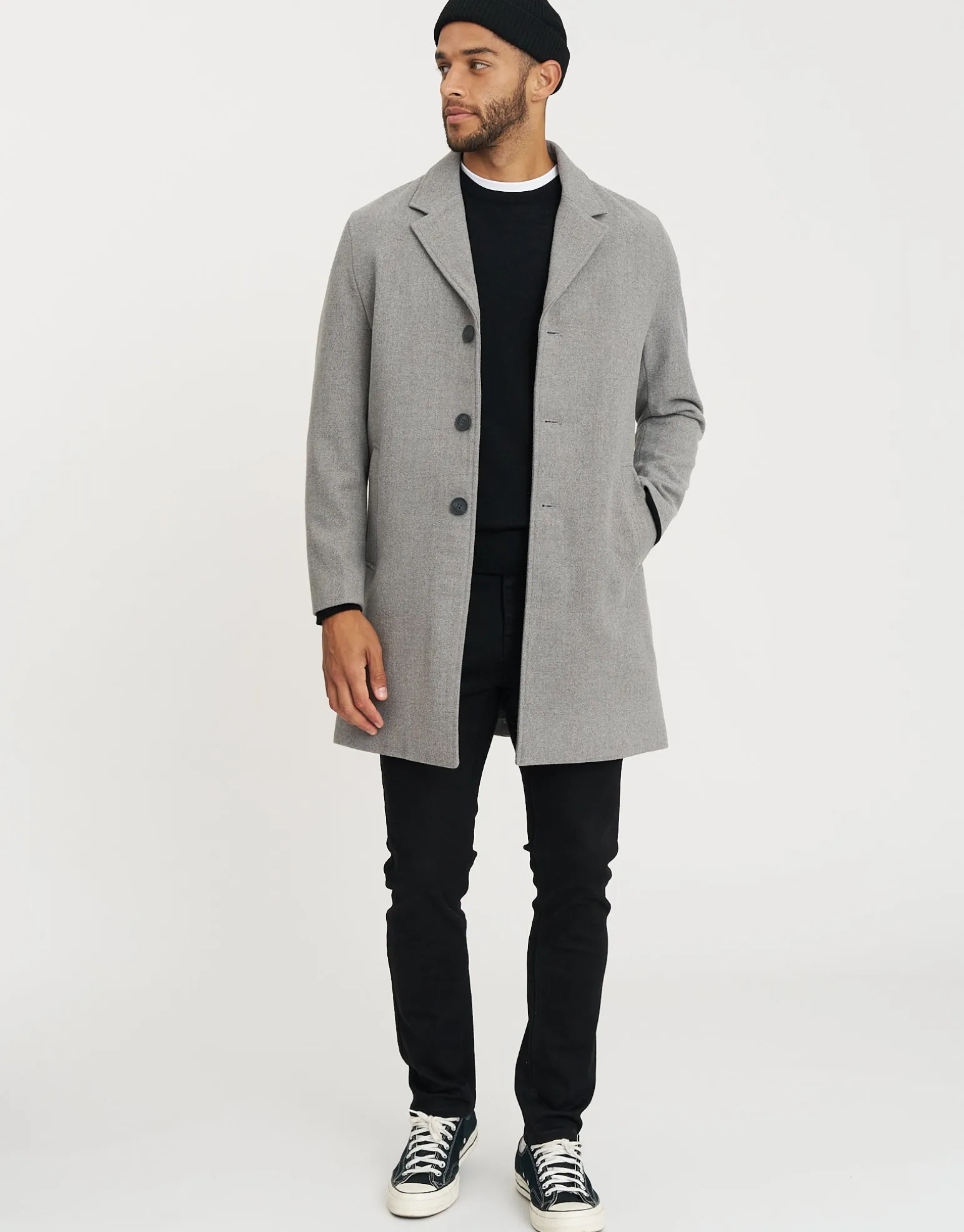 Melton Overcoat in Grey