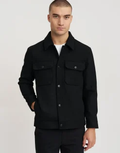 Melton Smart Jacket in Black