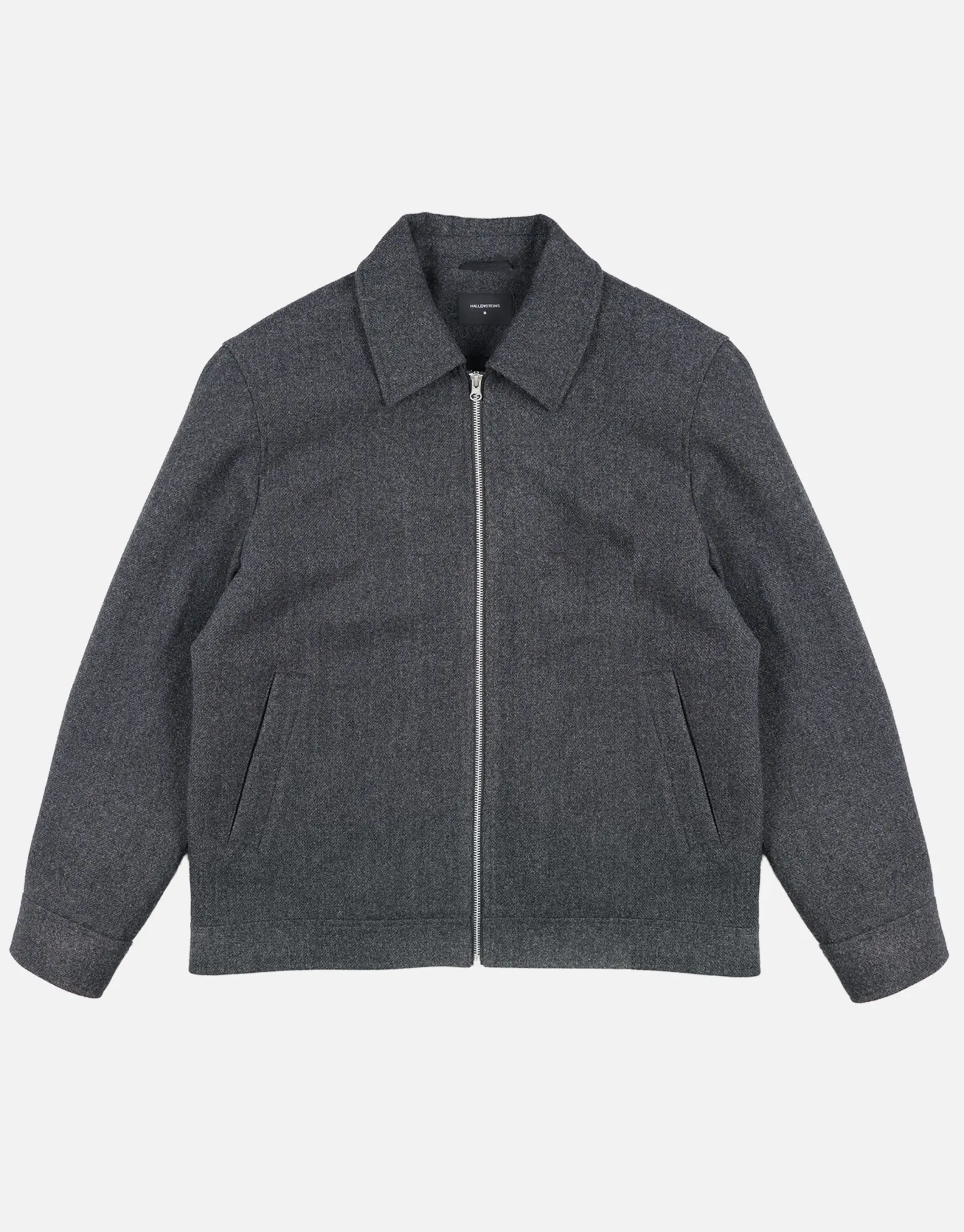 Melton Zip Through Jacket in Charcoal