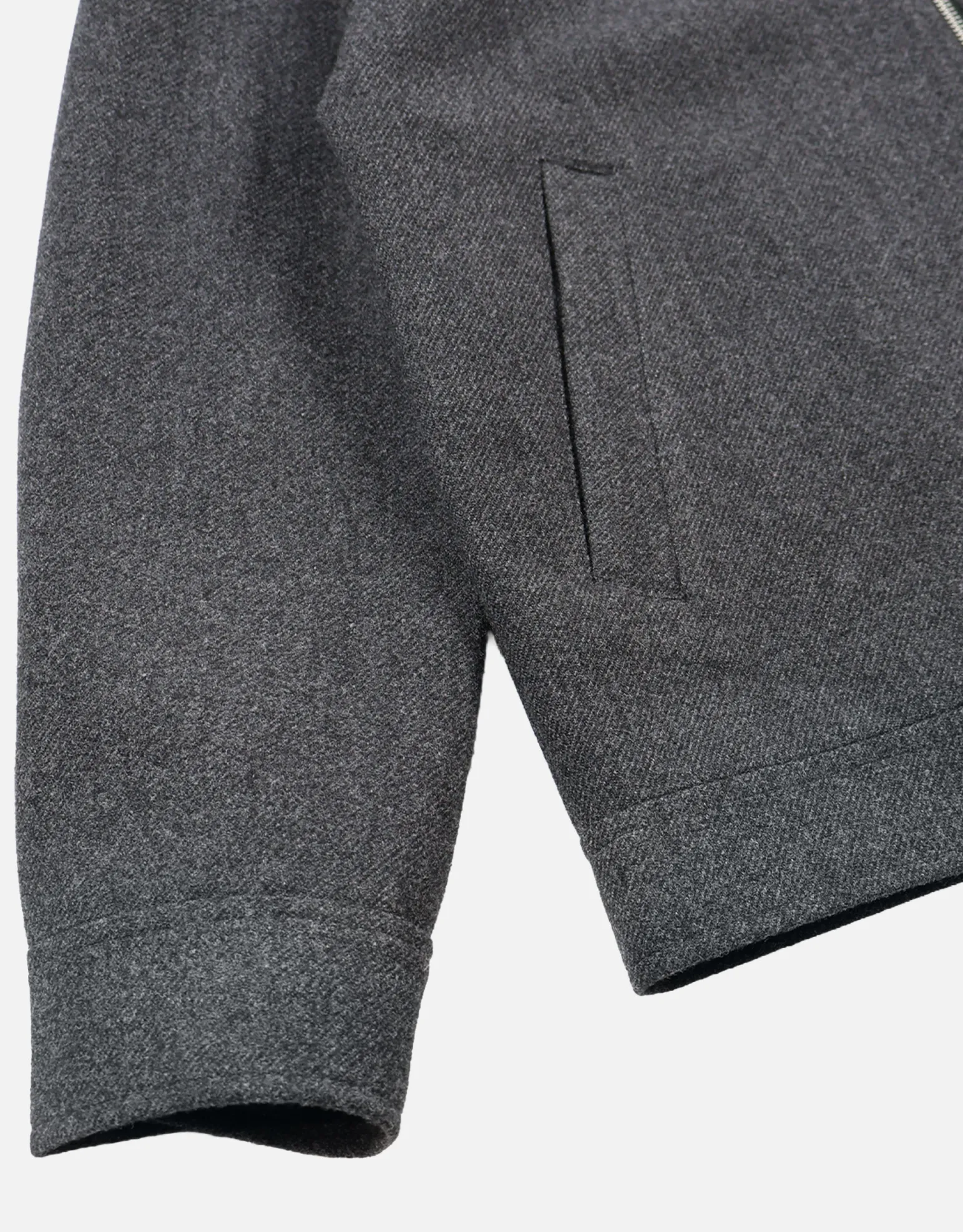 Melton Zip Through Jacket in Charcoal