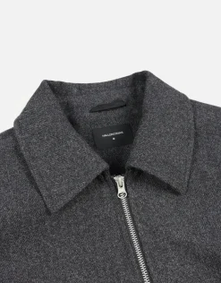 Melton Zip Through Jacket in Charcoal
