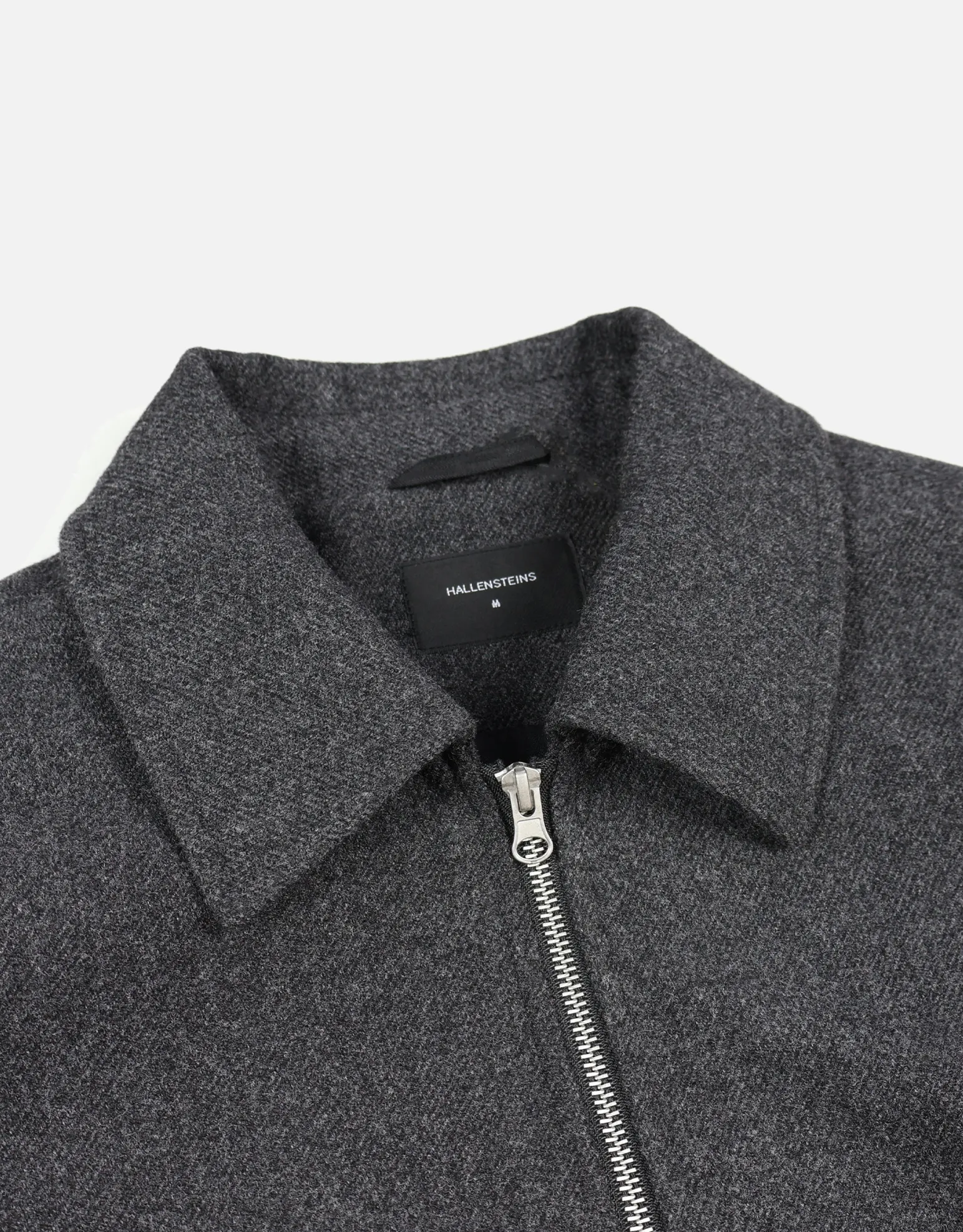 Melton Zip Through Jacket in Charcoal