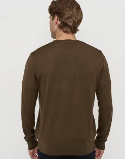 100% Merino Crew Neck Knit Jumper in Charcoal