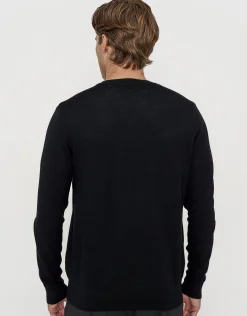 100% Merino Crew Neck Knit Jumper in Chocolate