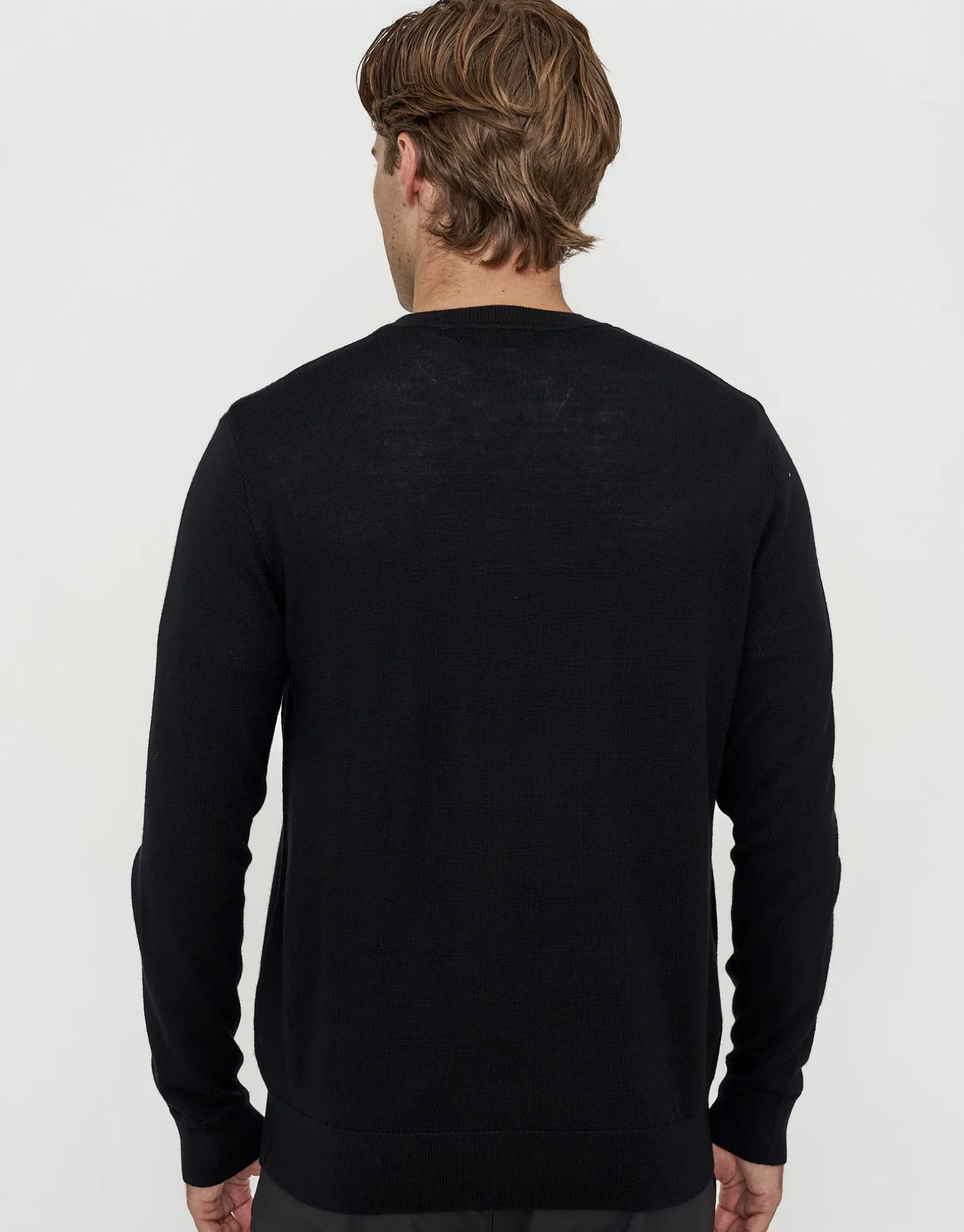 100% Merino Crew Neck Knit Jumper in Chocolate