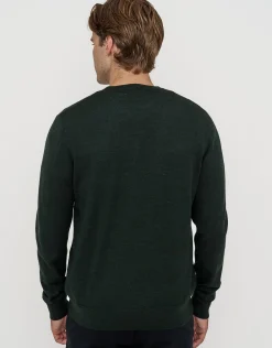100% Merino Crew Neck Knit Jumper in Black
