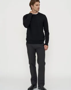 100% Merino Crew Neck Knit Jumper in Olive