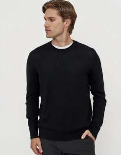 100% Merino Crew Neck Knit Jumper in Petrol