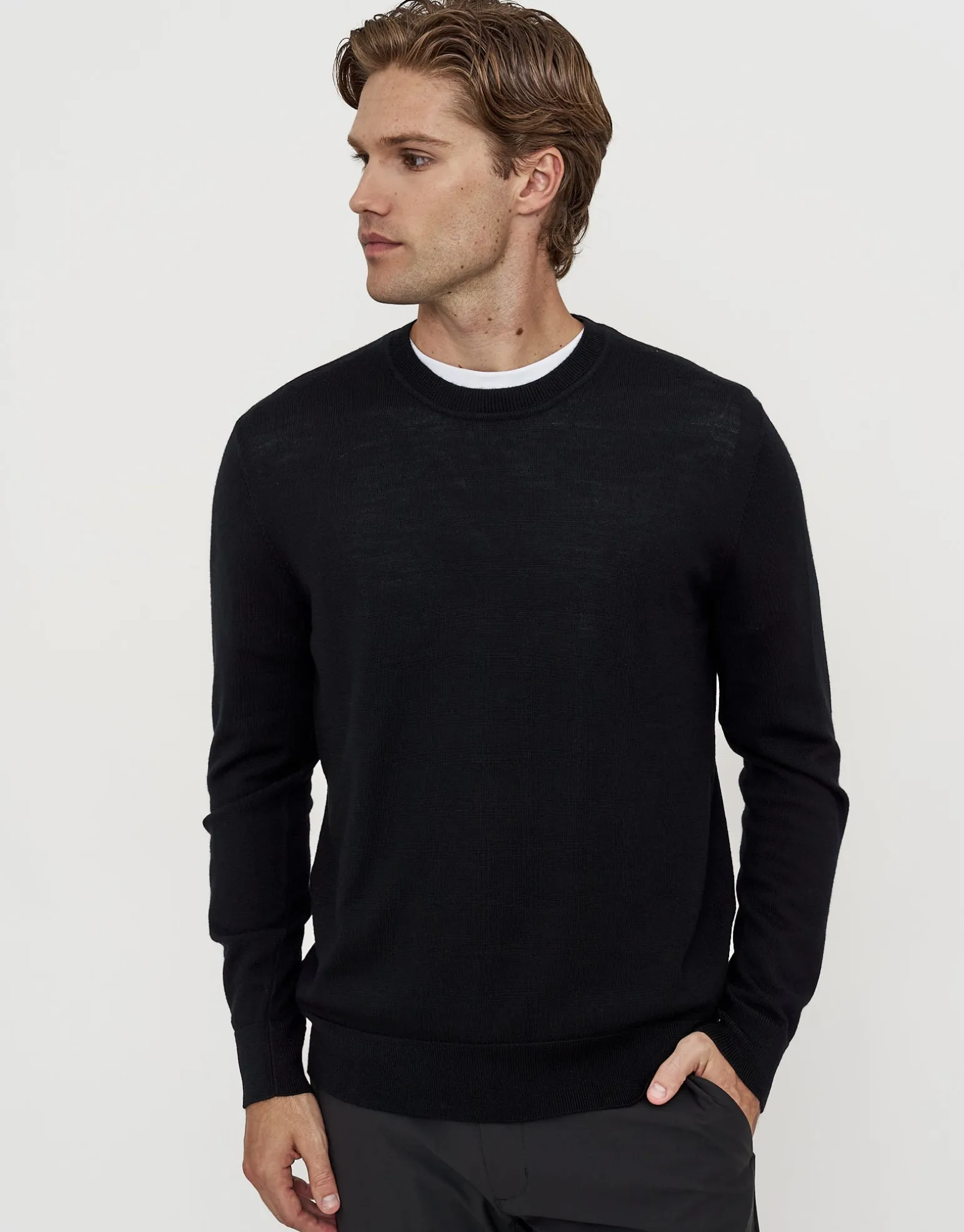 100% Merino Crew Neck Knit Jumper in Petrol