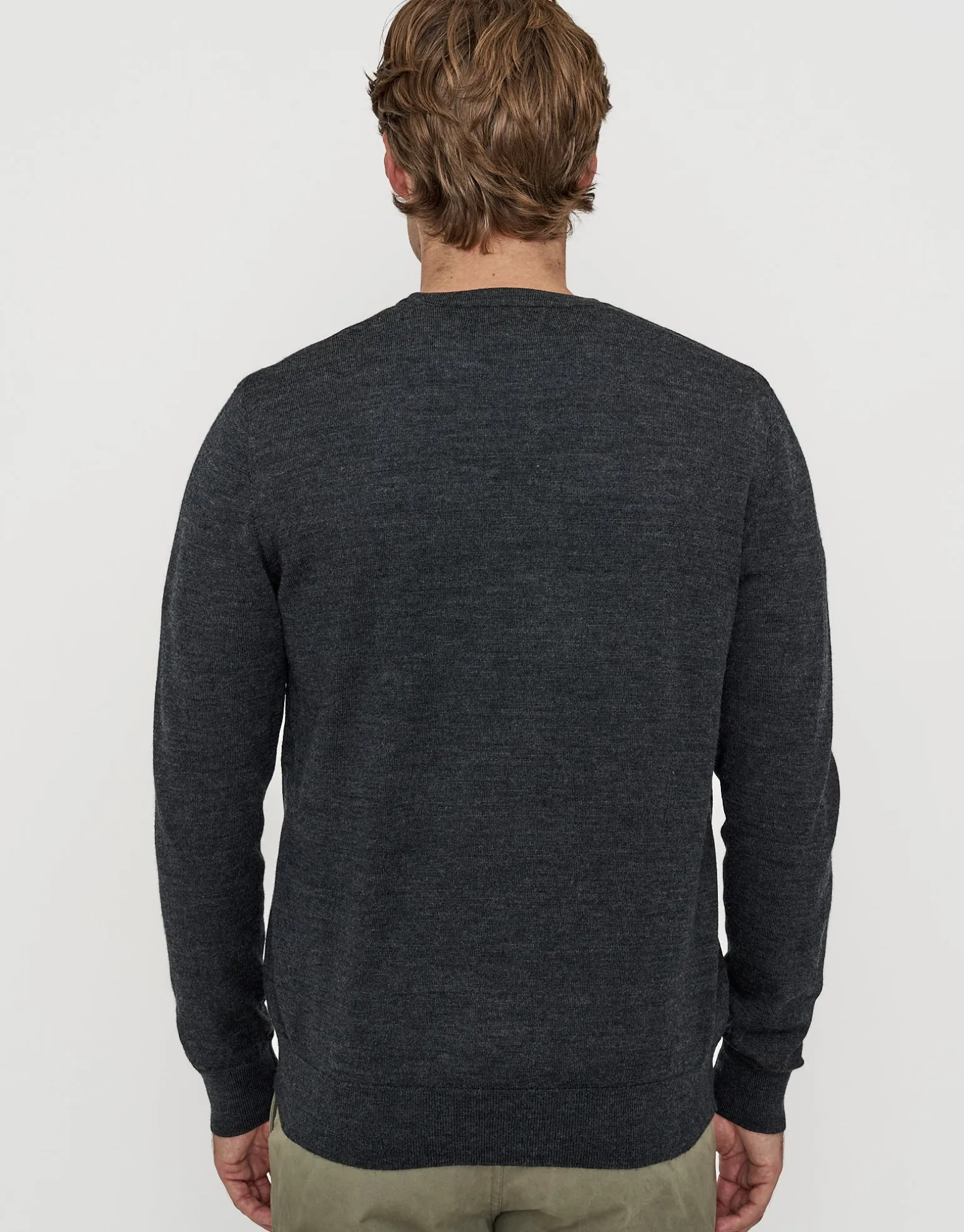 100% Merino Crew Neck Knit Jumper in Petrol