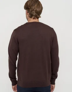 100% Merino Crew Neck Knit Jumper in Petrol