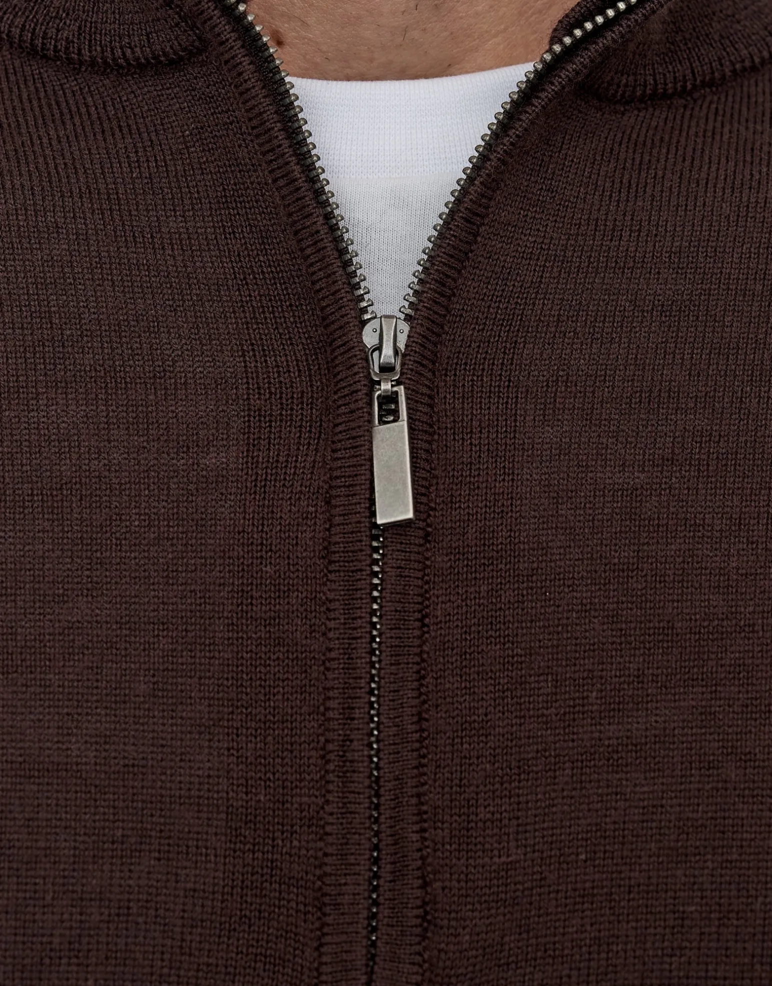 100% Merino Quarter Zip Knit Jumper in Petrol