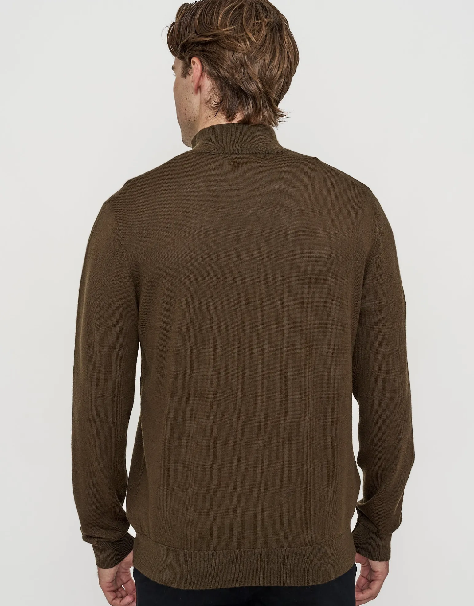 100% Merino Quarter Zip Knit Jumper in Petrol