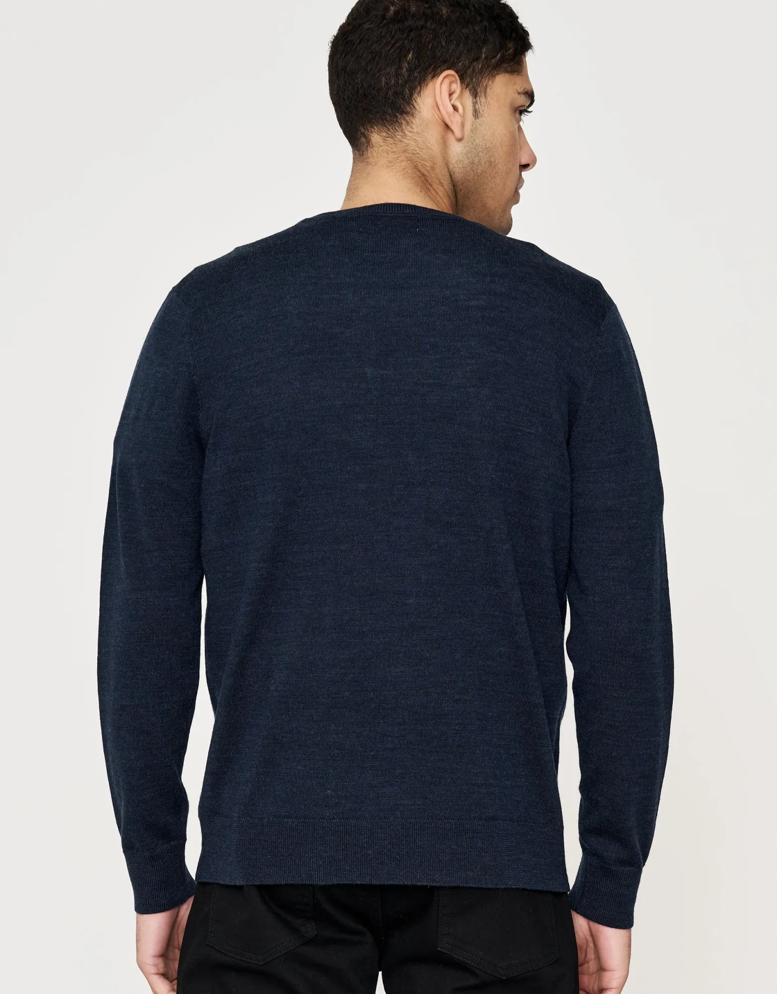 100% Merino V Neck Knit Jumper in Charcoal