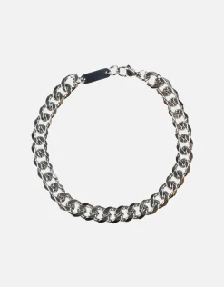 8mm Flat Curb Bracelet in Silver