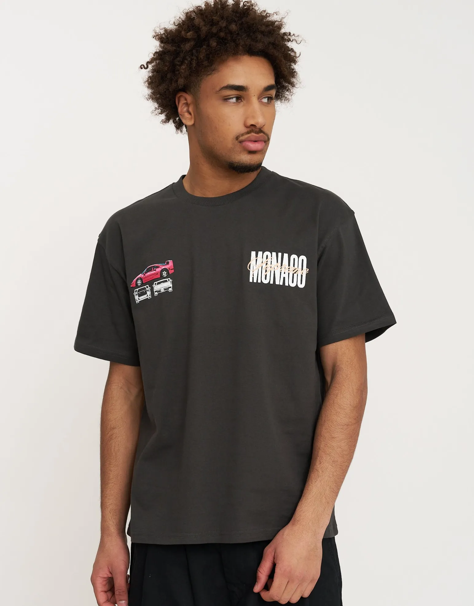 Monte Carlo Car Relaxed Fit T Shirt in Blanc