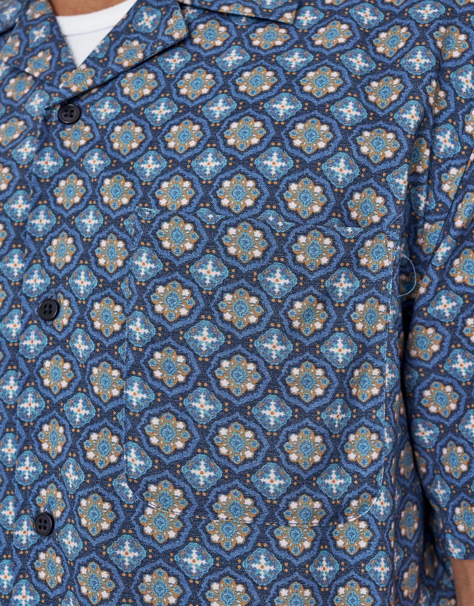 Mosaic Short Sleeve Shirt in Ombre Blue