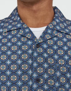 Mosaic Short Sleeve Shirt in Ombre Blue