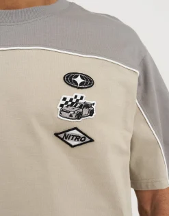 Nitro Motorsport Tee in Alloy Grey / Ecru