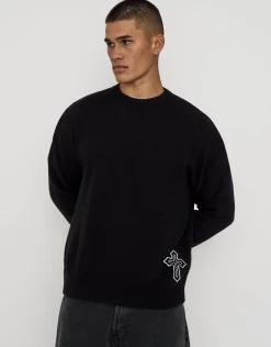 No Mercy Relaxed Knit Jumper in Black
