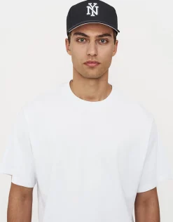 NY Embroidered Cap in Black