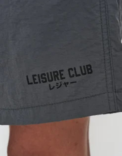 Nylon Leisure Club Print Shorts in Asphalt